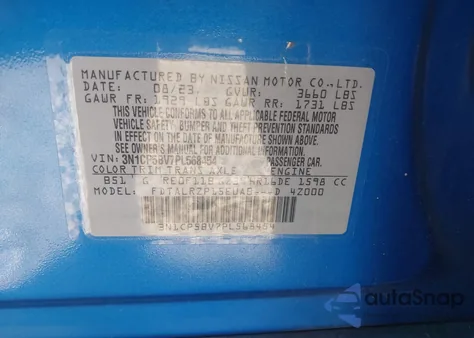 2023 Nissan Kicks S Xtronic Cvt from USA, damaged, VIN 3N1CP5BV7PL568454